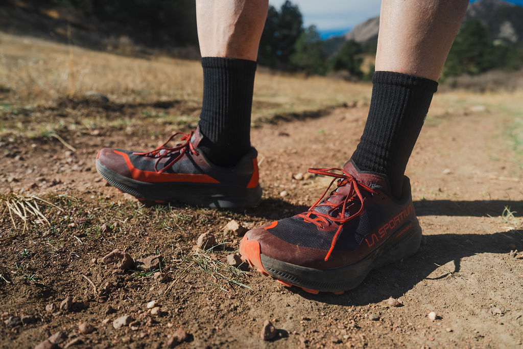 Close-up of the Prodigio 2 on Shanahan Trail dirt surface