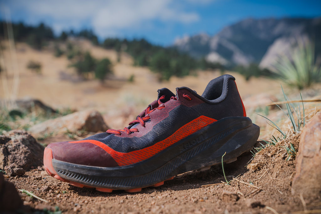 Prodigio 2 post-use on rocky trail — shoe after miles on technical Bear Peak terrain