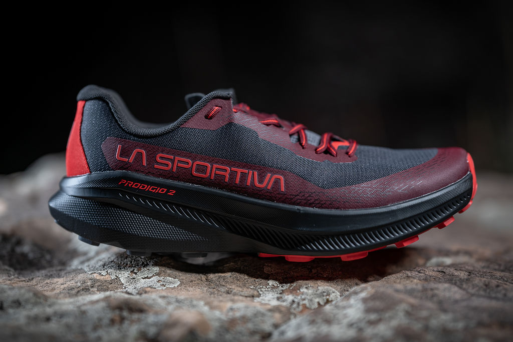 La Sportiva Prodigio 2 — lateral profile on rock